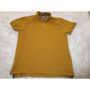 ETEN Polo Shirt Mens XL Mustard Brown Short Sleeve Stretch Pique Knit